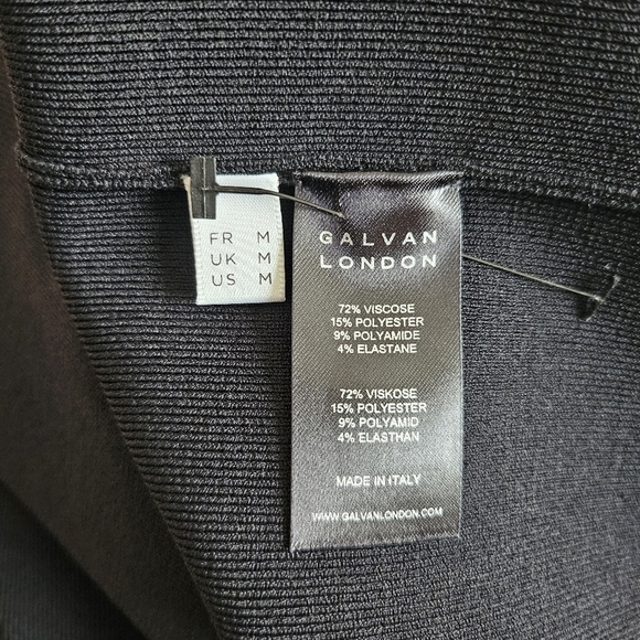 New Galvan London Sculpted Venus Black Midi Cocktail Dress NWT Medium - Picture 10 of 11